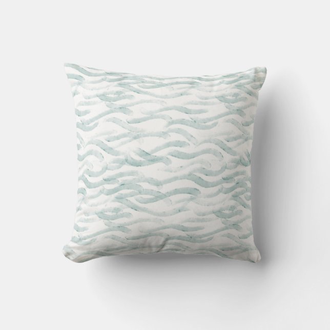 Coussin Aquarelle Blue Ocean Waves (Recto)