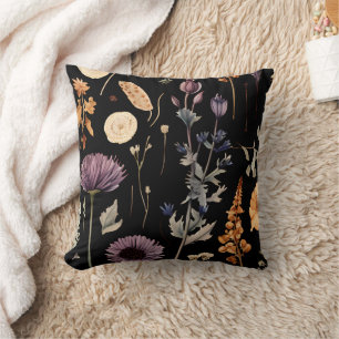 Coussin Aquarelle Boho Fleur sauvage botanique