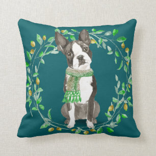 Coussin Aquarelle Boston Terrier Bestie