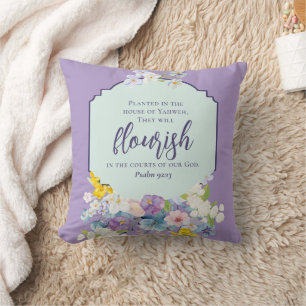 Coussin Aquarelle Bouquet floral Écriture double face
