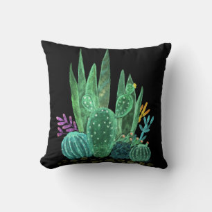 Coussin Aquarelle, cactus