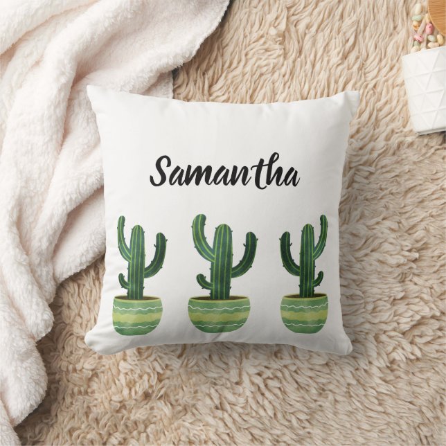 Coussin Aquarelle Cactus (Couverture)