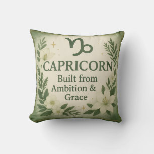 Coussin aquarelle Capricorne – Zodiaque floral ter