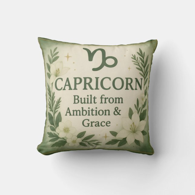 Coussin aquarelle Capricorne – Zodiaque floral ter (Recto)