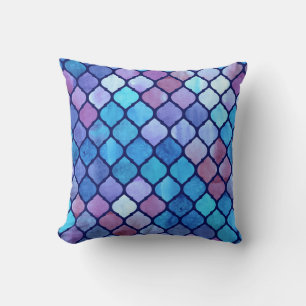 Coussin Aquarelle carreaux arabes géométriques Abstraits
