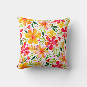 Coussin Aquarelle chaude et blanche