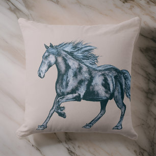 Coussin Aquarelle Cheval Mystique Moderne