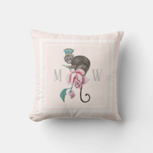 Coussin Aquarelle   Chic Monogramme rose