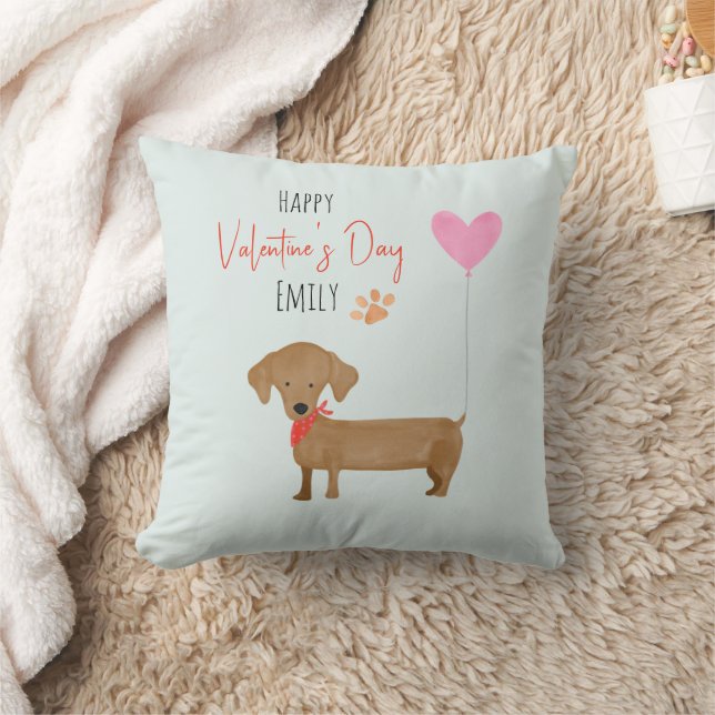 Coussin Aquarelle Chien Saint-Valentin Jeu d'oreiller (Couverture)
