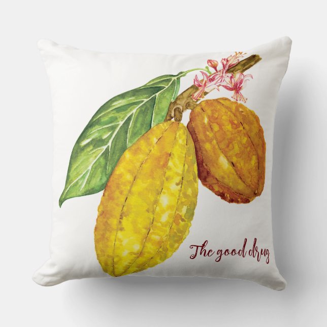 Coussin Aquarelle chocolat fruit (Recto)