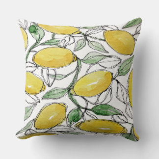 Coussin Aquarelle citron