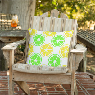 Coussin Aquarelle Citron Lime Slices