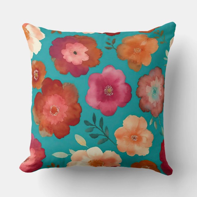 Coussin Aquarelle colorée (Recto)