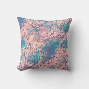 Coussin Aquarelle colorée Abstraite motif floral