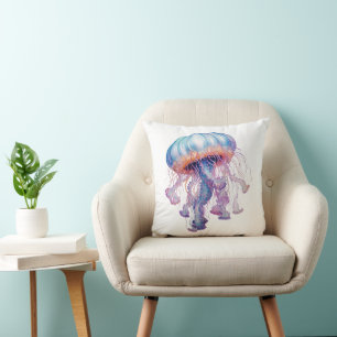Coussin Aquarelle colorée Conception méduse