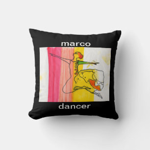 Coussin Aquarelle colorée moderne Ballerina Géométrique