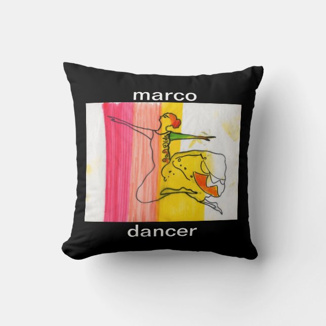 Coussin Aquarelle colorée moderne Ballerina Géométrique (Recto)