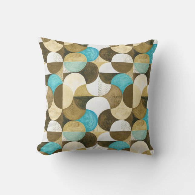 Coussin Aquarelle colorée moderne géométrique transparente (Recto)