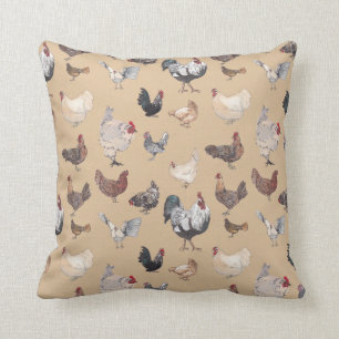 Coussin Aquarelle colorée Poulet Imprimer