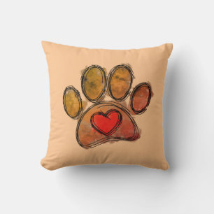 Coussin Aquarelle couleur Amoureux des chiens Dessin