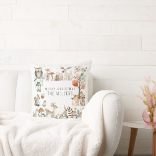 Coussin Aquarelle Cute Forest Animaux