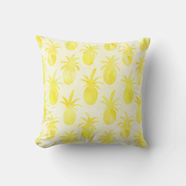 Coussin Aquarelle d'ananas jaune (Recto)