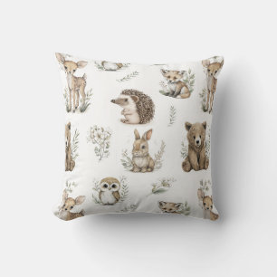 Coussin Aquarelle d'animaux mignons de la forêt