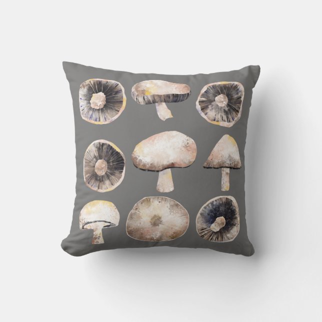 Coussin Aquarelle de champignon (Recto)