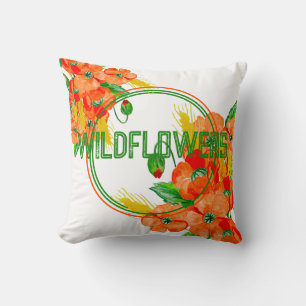Coussin Aquarelle de fleurs sauvages