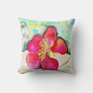 Coussin Aquarelle de fraise rose