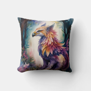 Coussin Aquarelle de la forêt Griffin Multicolore