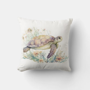 Coussin Aquarelle de la tortue marine