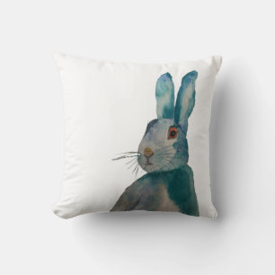 Coussin Aquarelle de lièvre bleu