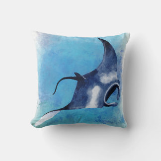 Coussin Aquarelle de Manta Ray