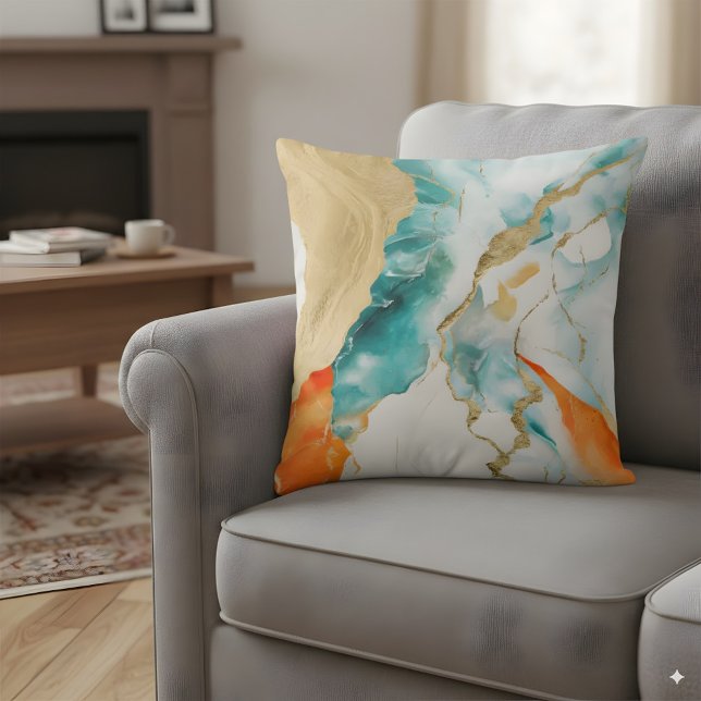 Coussin Aquarelle de marbre (Créateur téléchargé)