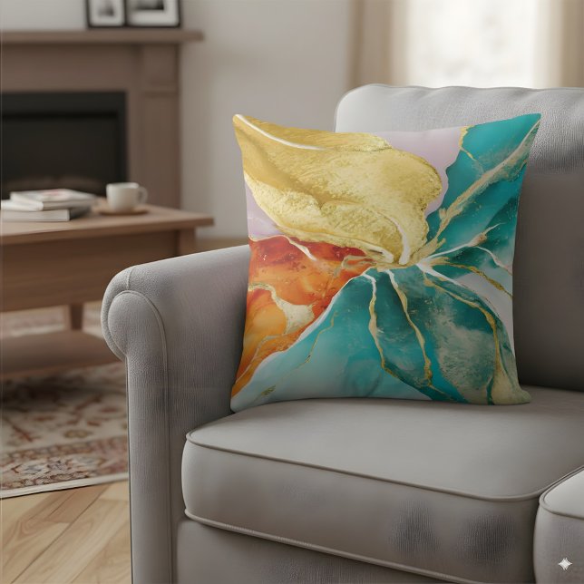 Coussin Aquarelle de marbre (Créateur téléchargé)