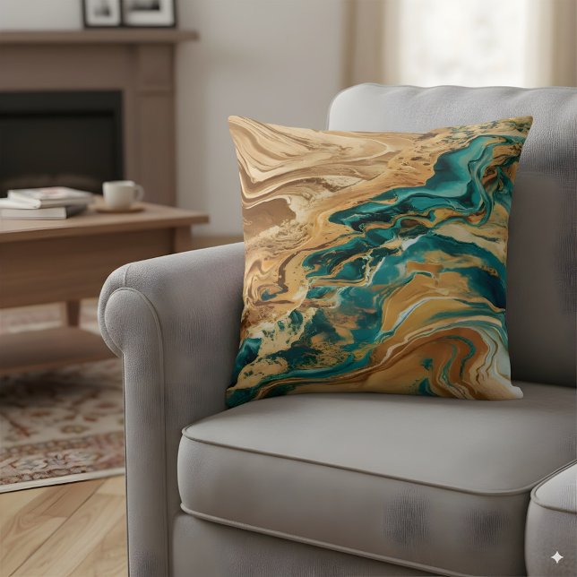 Coussin Aquarelle de marbre (Créateur téléchargé)