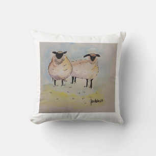 Coussin aquarelle de mouton