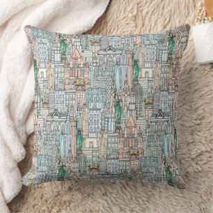 Coussin aquarelle de New York