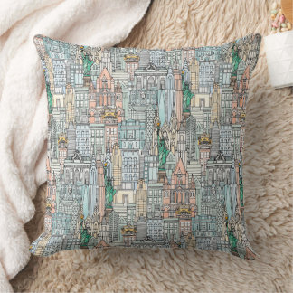 Coussin aquarelle de New York