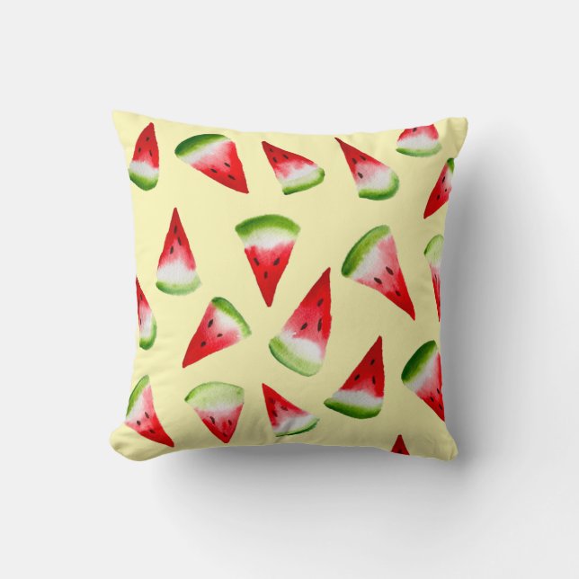 Coussin Aquarelle de pastèque fruit mignon (Recto)