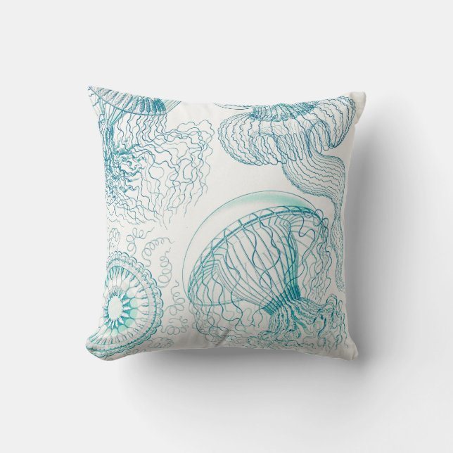 Coussin Aquarelle de plage de la côte Turquoise (Recto)