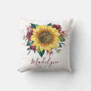 Coussin Aquarelle de tournesol Lumières florales