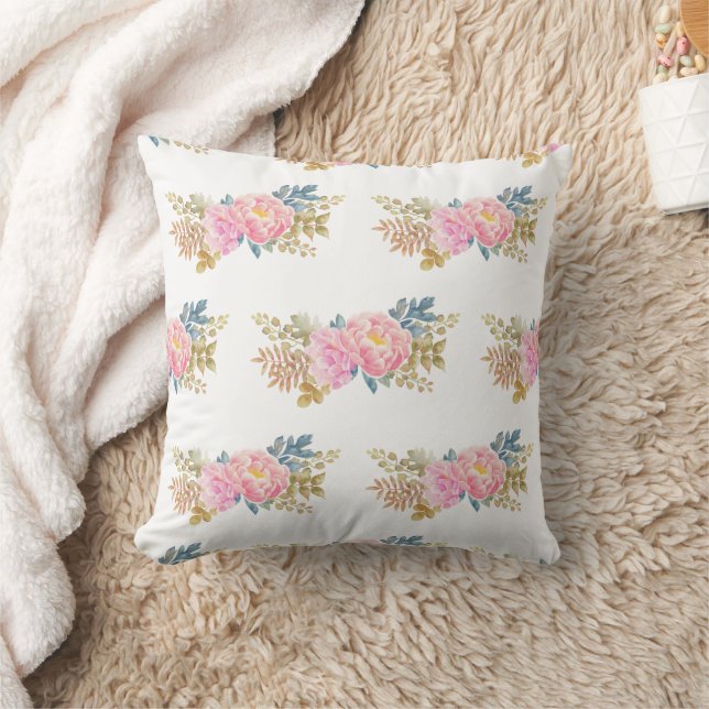 Coussin Aquarelle délicate Oreillère Florale (Couverture)