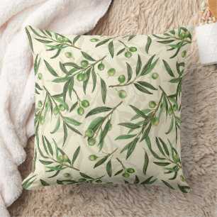 Coussin Aquarelle des branches d'olive