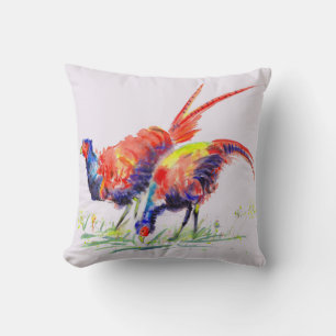 Coussin Aquarelle des faisans