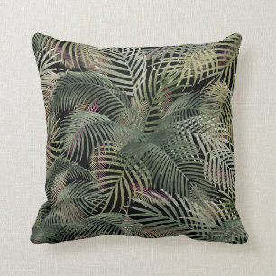 Coussin Aquarelle des Feuilles de palmiers des Caraïbes t