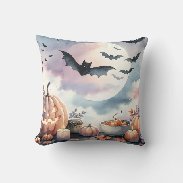 Coussin Aquarelle d'Halloween (Recto)