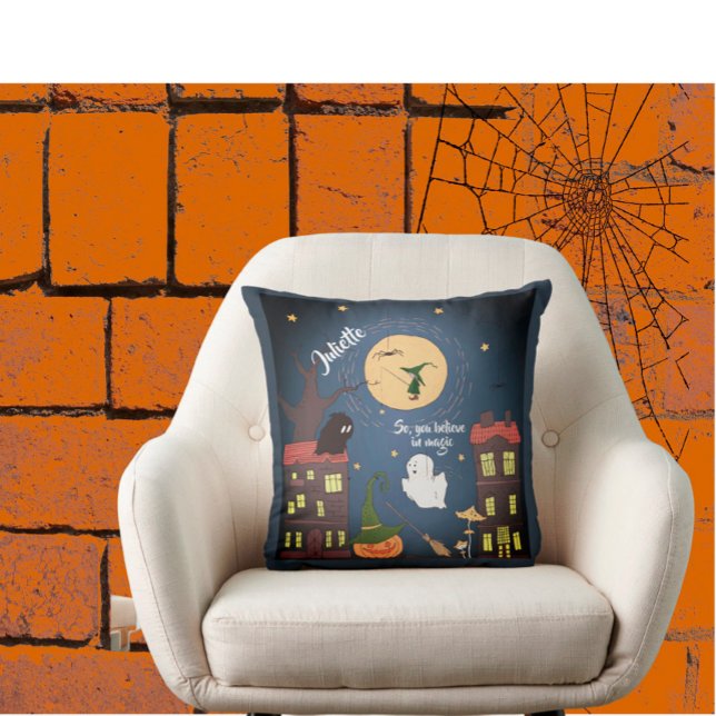 Coussin Aquarelle d'Halloween Cute personnalisée (Créateur téléchargé)