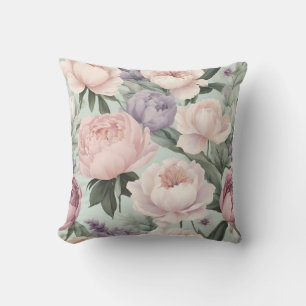 Coussin Aquarelle douce Pastel Rose Floroms